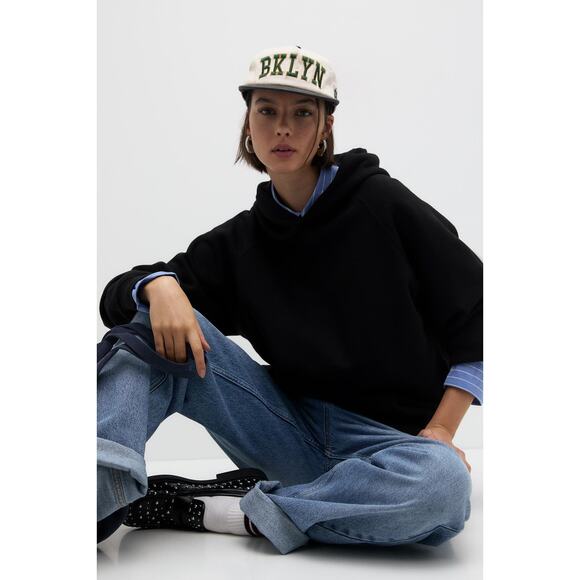 PULL&BEAR Basic Womens Oversized Hooded Sweatshirt Without Sting - X - Picture 6 of 7